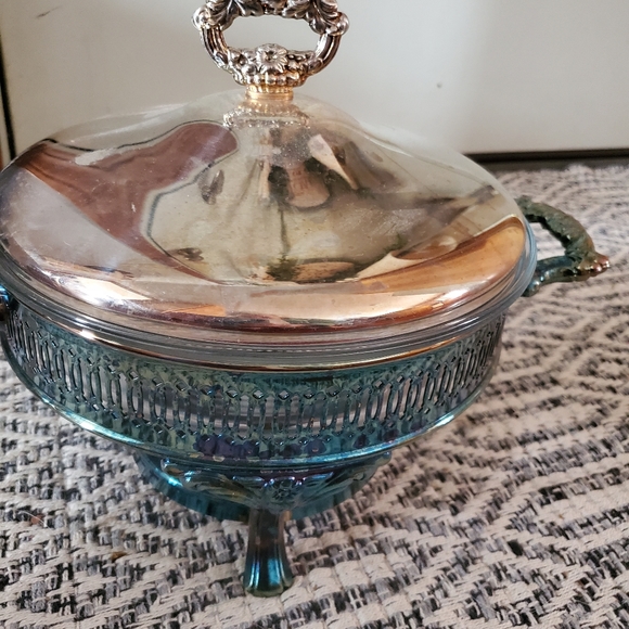 Vintage serving Chafing dish with Patina Silver-plated 3 piece set - Picture 1 of 6